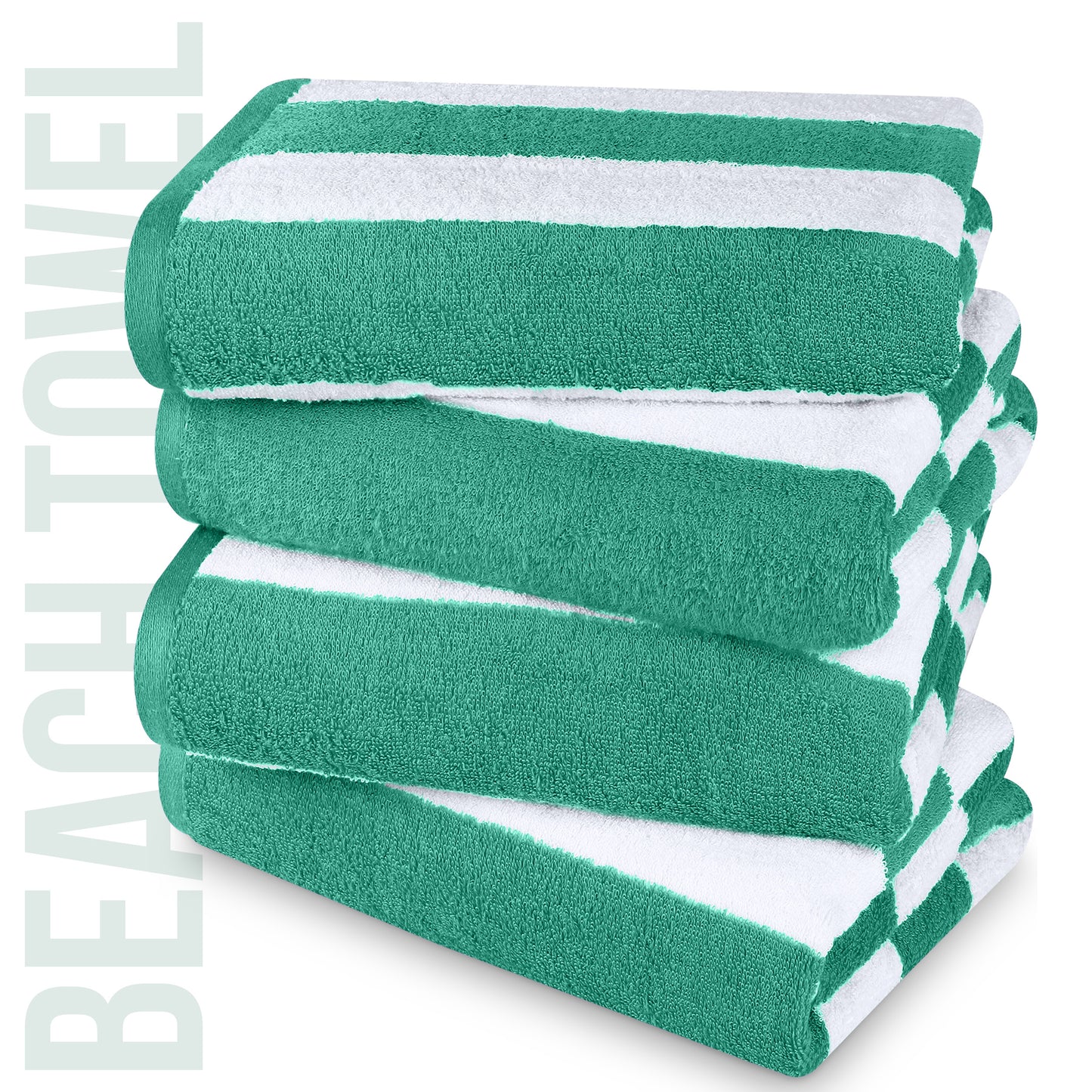 Utopia Towels 4-Pack Cabana Stripe Oversized Beach Towels 30" X 60"