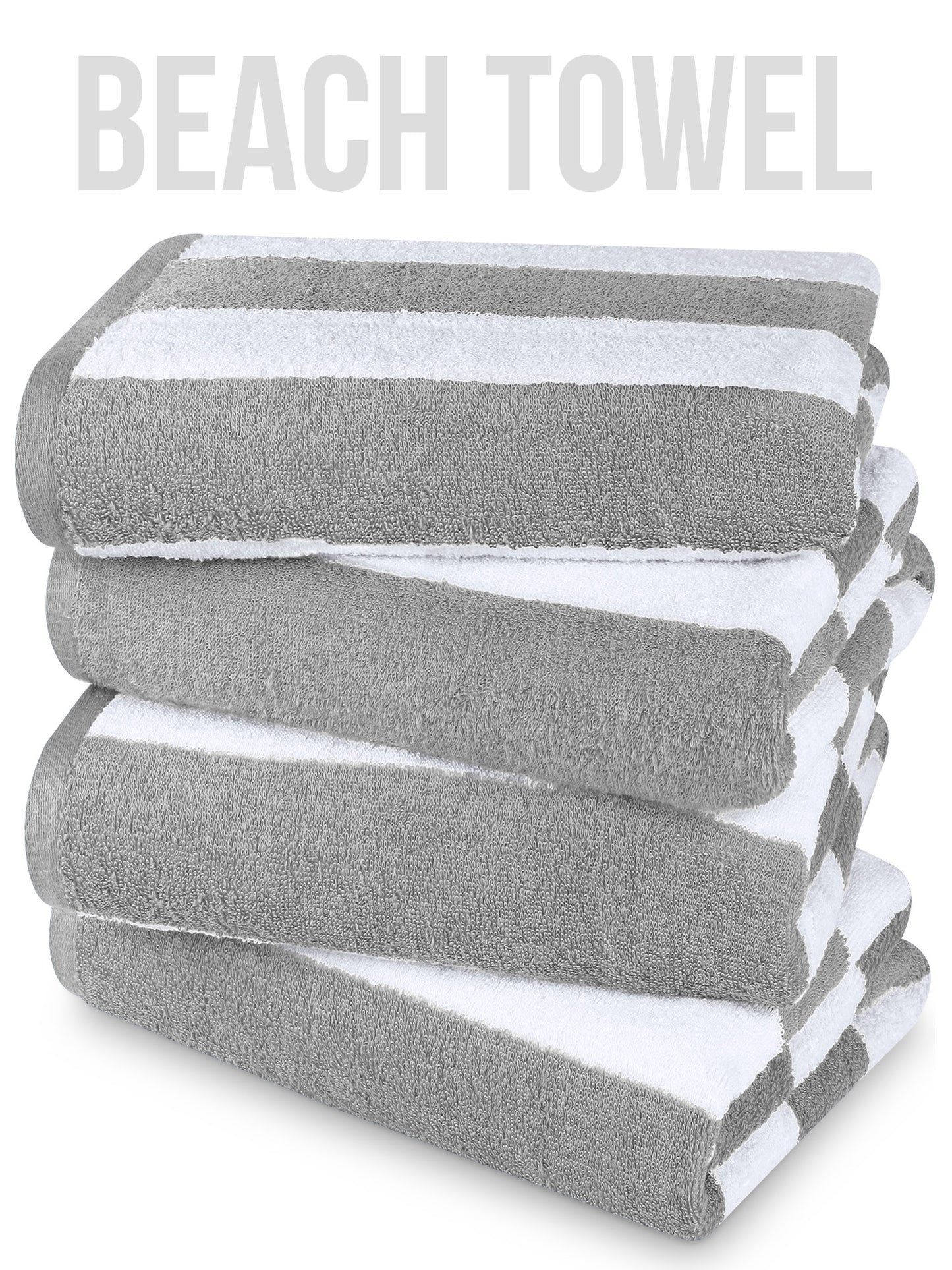 Utopia Towels 4-Pack Cabana Stripe Oversized Beach Towels 30" X 60"