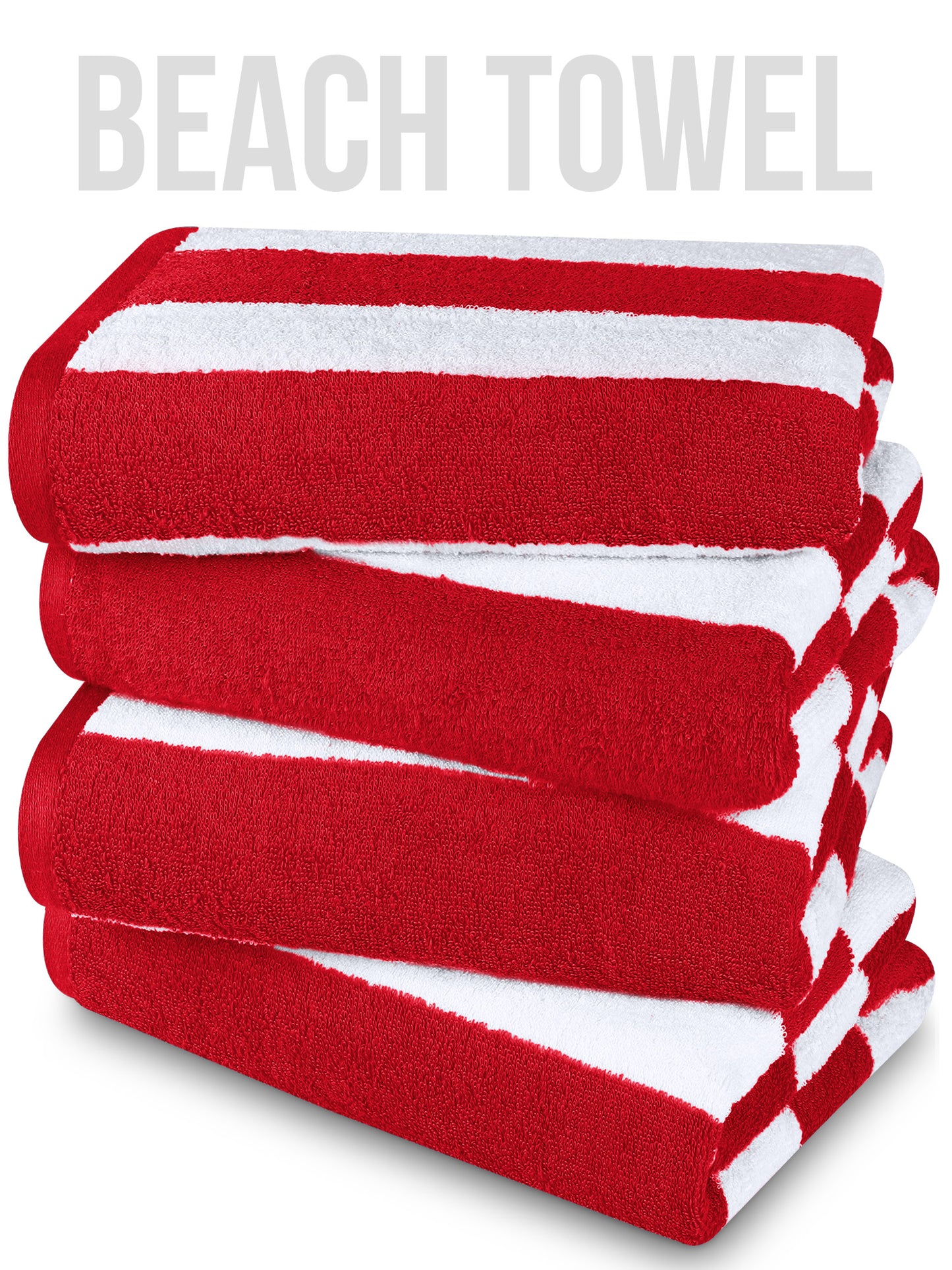 Utopia Towels 4-Pack Cabana Stripe Oversized Beach Towels 30" X 60"