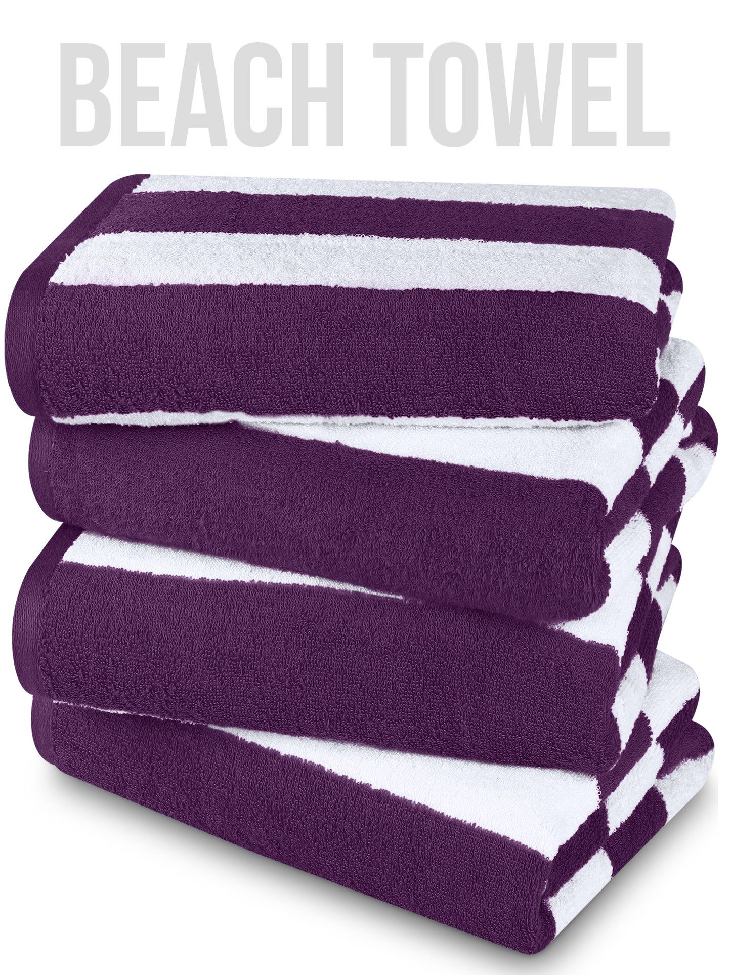 Utopia Towels 4-Pack Cabana Stripe Oversized Beach Towels 30" X 60"