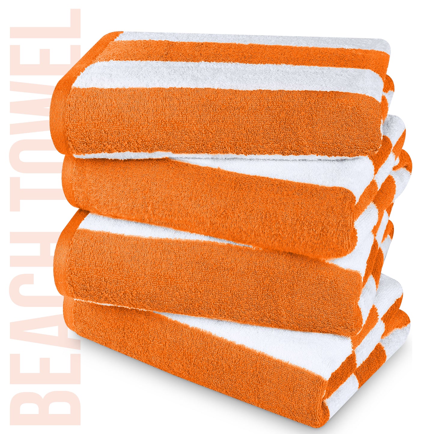 Utopia Towels 4-Pack Cabana Stripe Oversized Beach Towels 30" X 60"