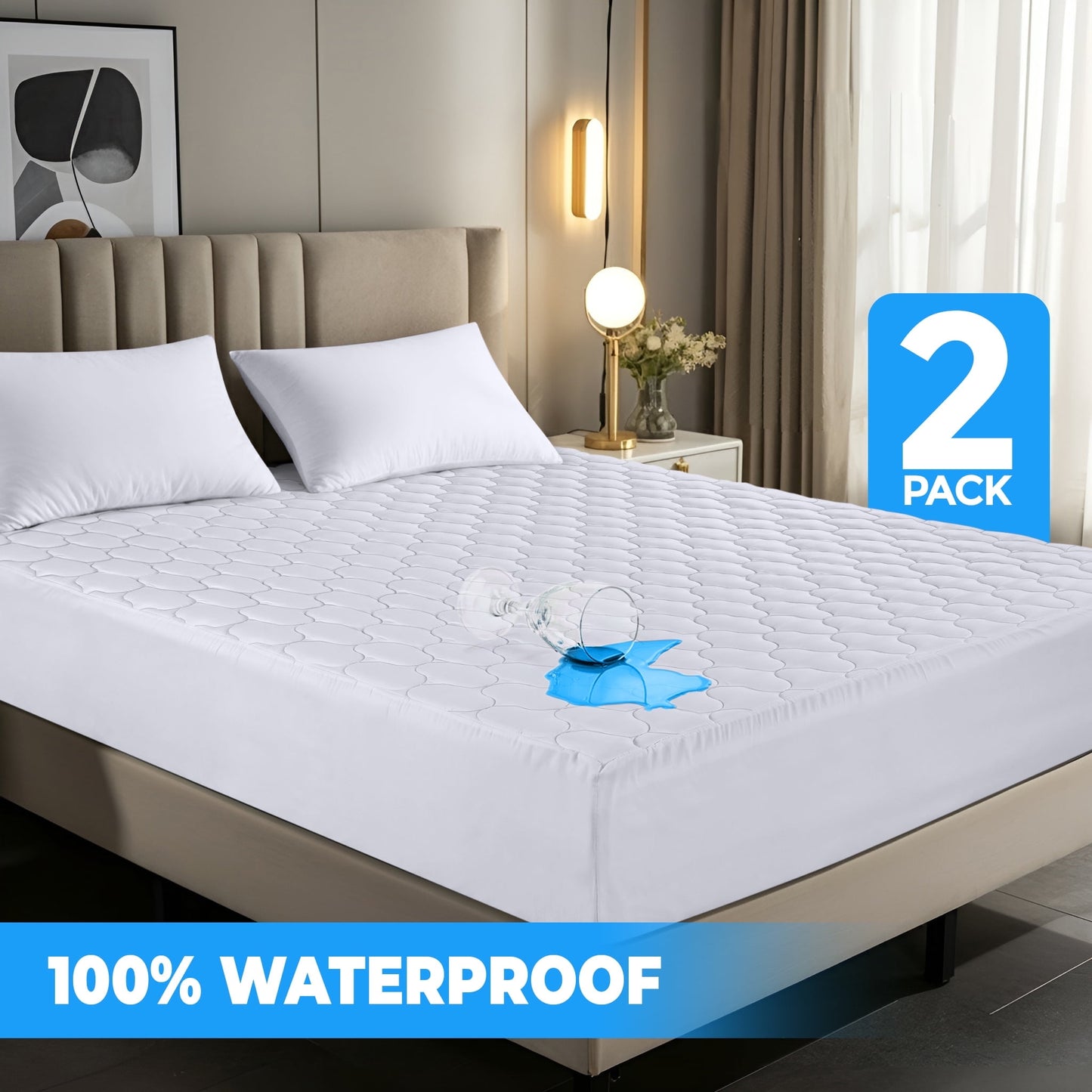 Utopia Bedding Quilted Mattress Protector Full Size White Pack of 1, Microfiber Fitted Mattress Topper Deep Pocket up to 16 inches, Machine Washable Mattress Pad