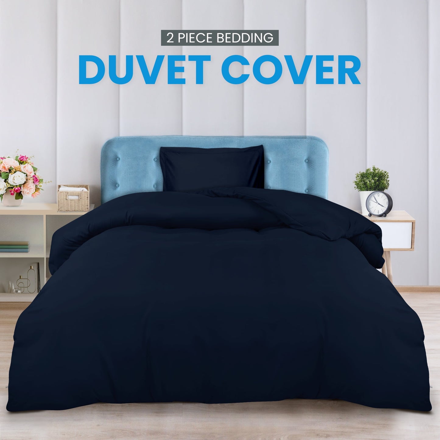 Utopia Bedding Duvet Cover Twin Navy 1 Duvet Cover with 1 Pillow Sham 68 X 90 Inches