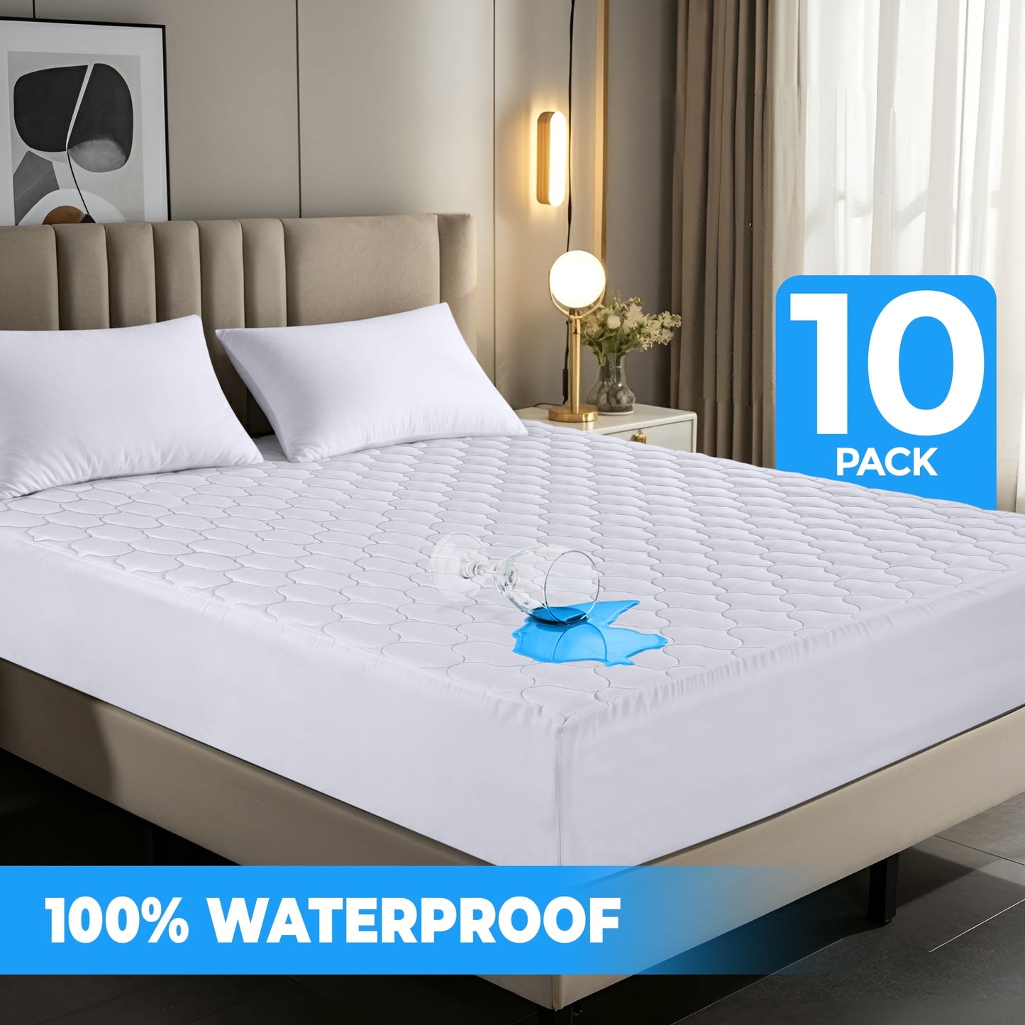 Utopia Bedding Quilted Mattress Protector Full Size White Pack of 1, Microfiber Fitted Mattress Topper Deep Pocket up to 16 inches, Machine Washable Mattress Pad