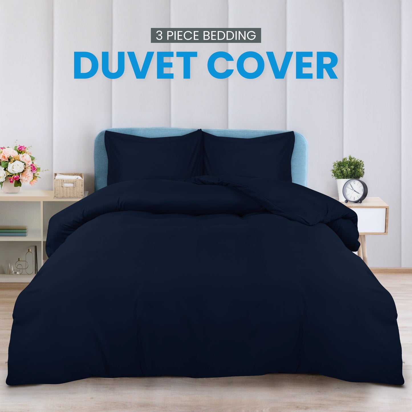 Utopia Bedding Duvet Cover Full Navy 1 Duvet Cover with 2 Pillow Shams 80 X 90 Inches