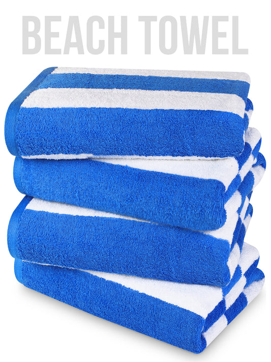 Utopia Towels 4-Pack Cabana Stripe Oversized Beach Towels 30" X 60"