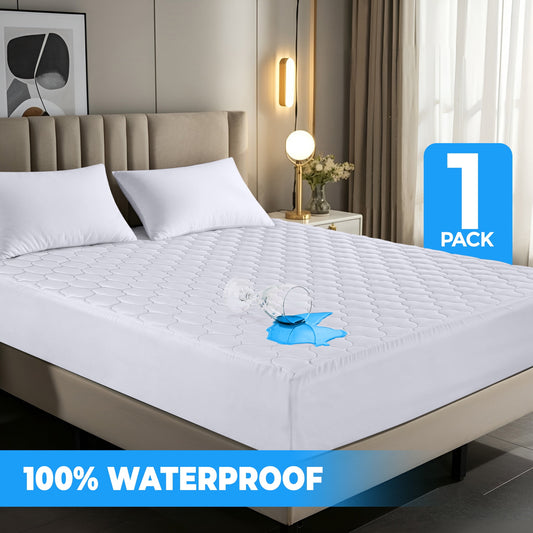 Utopia Bedding Quilted Mattress Protector Full Size White Pack of 1, Microfiber Fitted Mattress Topper Deep Pocket up to 16 inches, Machine Washable Mattress Pad