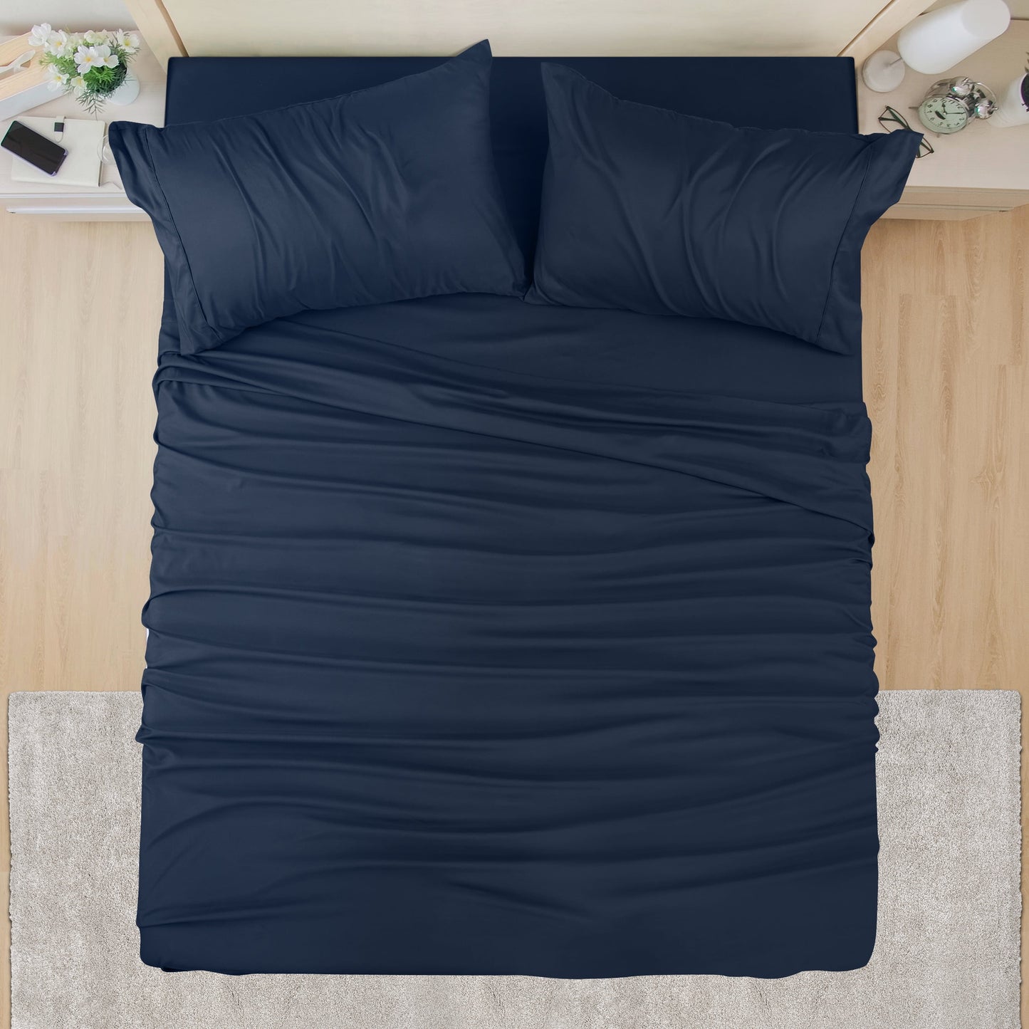 Utopia Bedding Solid Bed Sheets Set For Adults - Microfiber, Fade Resistant 