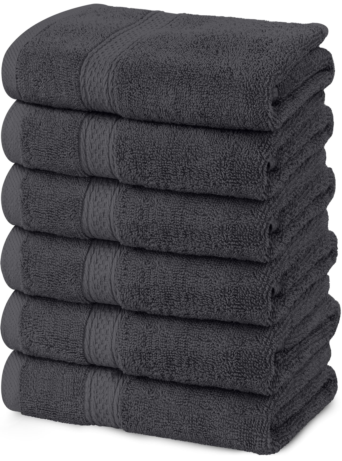 Utopia Towels 6 Pack Hand Towels, 100% Ring Spun Cotton Kitchen Towel Set, 16x28" Plush and Highly Absorbent For Hotel & Spa, Gym, Face, Hand, Bathroom 620 GSM (Grey)