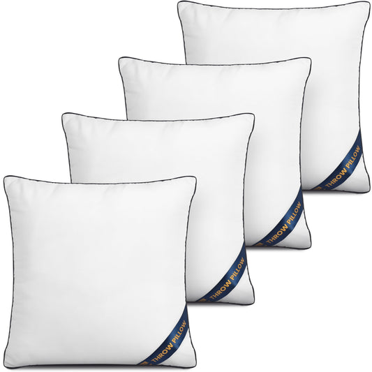 Utopia Bedding Premium Microfiber Decorative Pillows 4-Pack, 12x12 inches  Navy,  