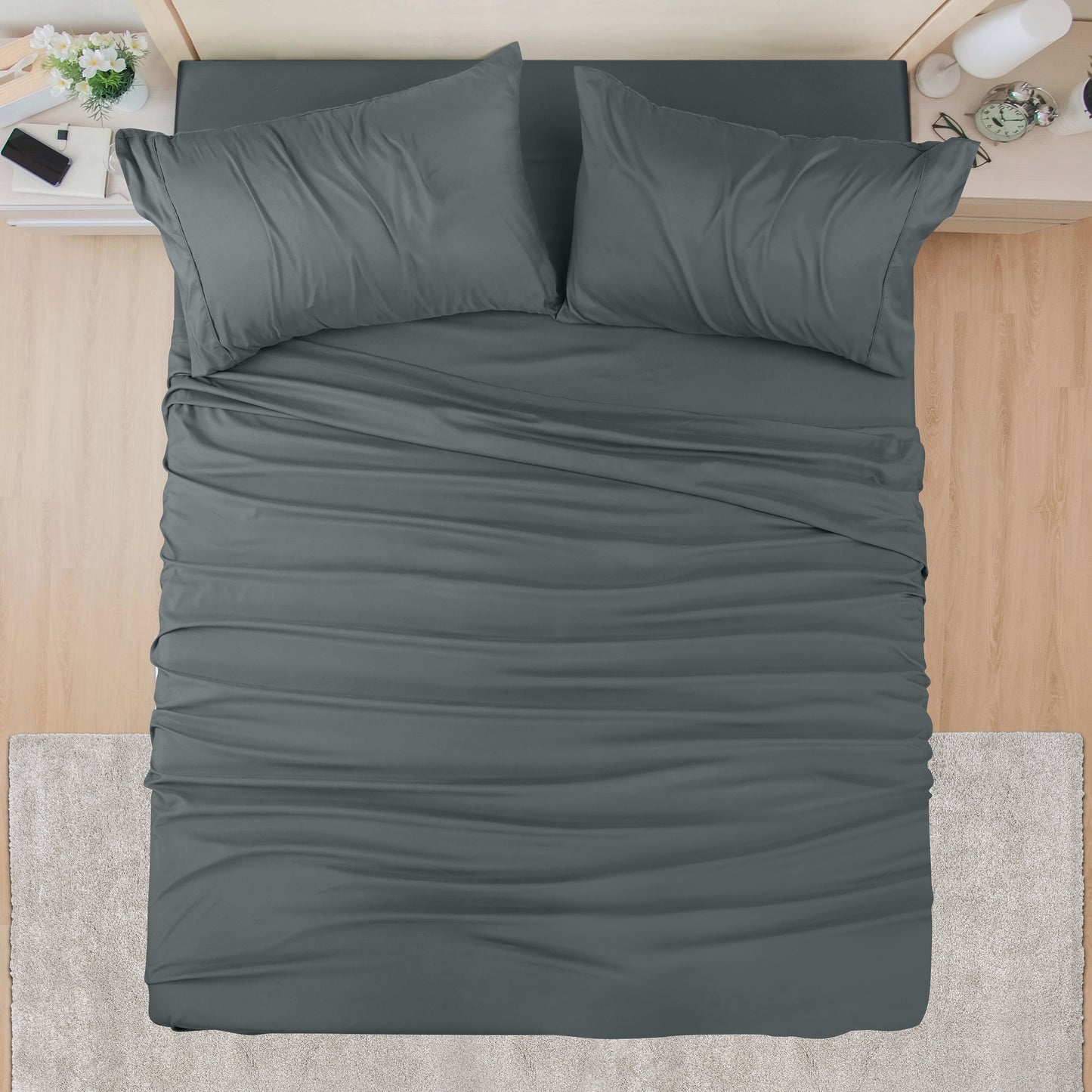 Utopia Bedding Solid Bed Sheets Set For Adults - Microfiber, Fade Resistant 