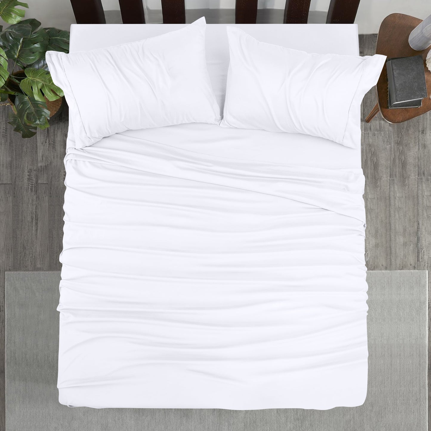 Utopia Bedding Solid Bed Sheets Set For Adults - Microfiber, Fade Resistant 