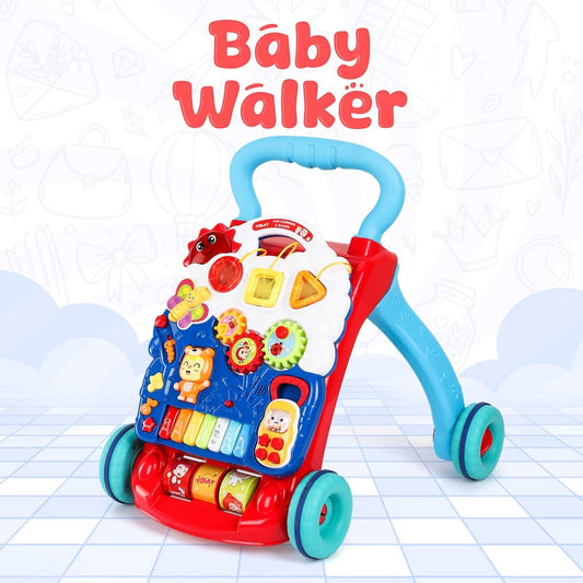 YOLAY 2-in-1 Premium Baby Walker and Activity center for (Girls/Boys) Sit to Stand Learning Walker with Interactive Music Panel for Infants & Toddlers