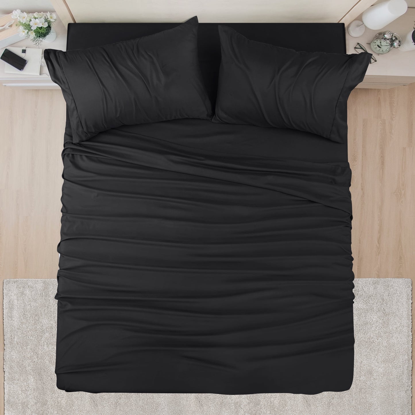 Utopia Bedding Solid Bed Sheets Set For Adults - Microfiber, Fade Resistant 